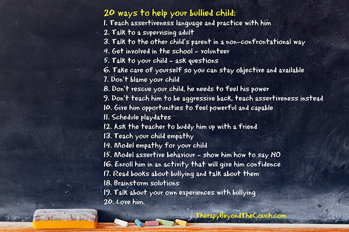20 ways to help your bullied child